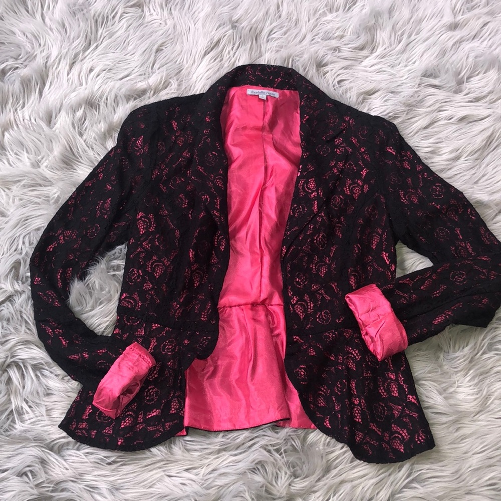 Laced black and pink blazer